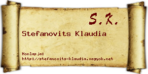 Stefanovits Klaudia névjegykártya