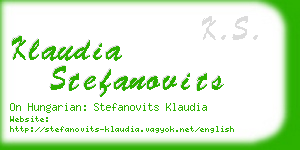 klaudia stefanovits business card